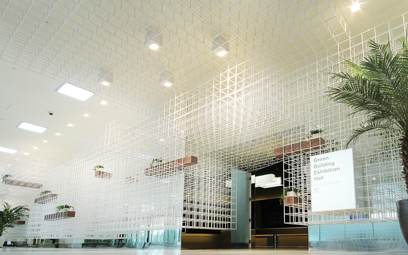 aworks floats steel cloud for posco green building exhibition