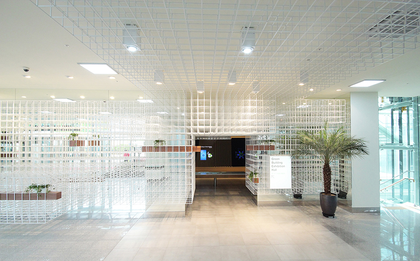 aworks floats steel cloud for posco green building exhibition