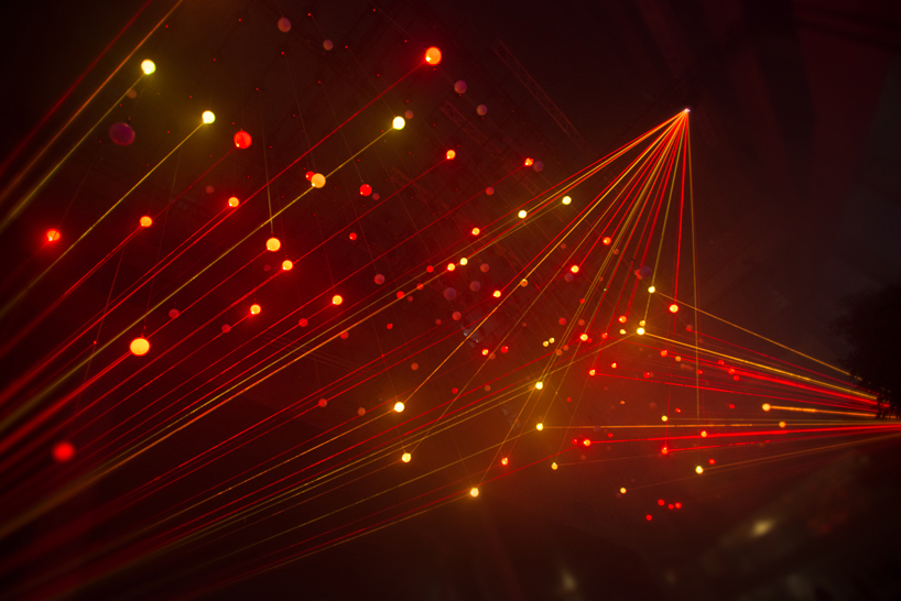 TETRO+A and whitevoid's deep web installation is a kinetic laser sculpture