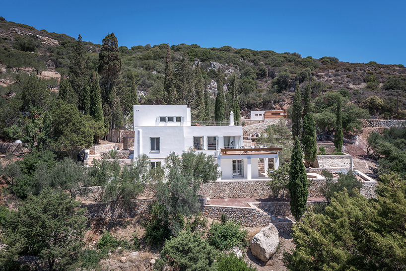 cypress creek residence in kythera, greece, overlooks the mountains and sea