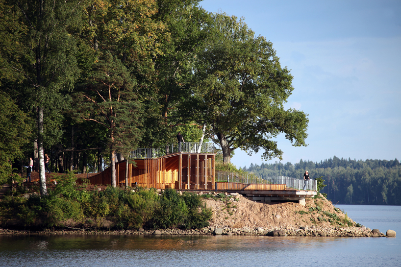 view terrace + pavilion merges with the garden of destiny in latvia