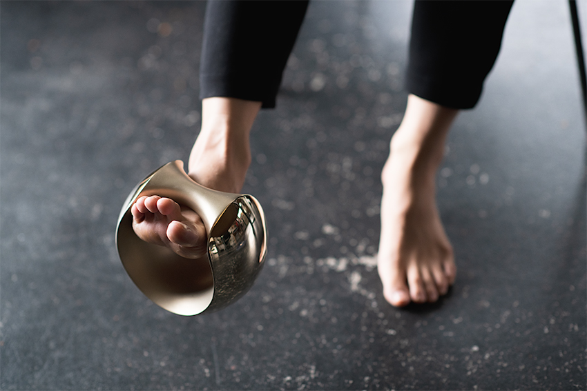 'armadillo' by kenji abe is a dumbbell, accessory and sculpture all in one