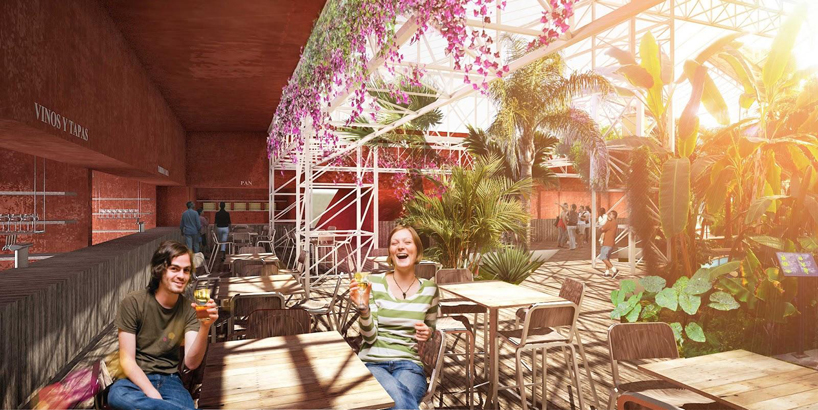 tremillimetri converts alcobendas greenhouse into solid rock with garden oasis 