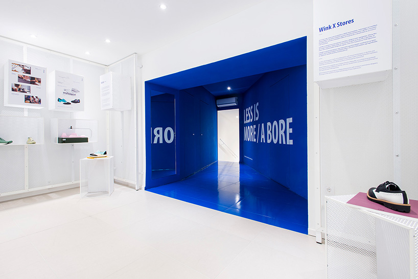miklós kiss encases budapest footwear store in brilliant white metro tiles