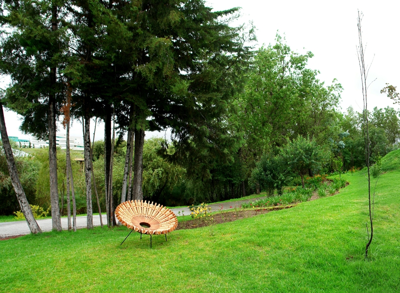 arquiteknia weaves edges of ruffled maria chair with fabric