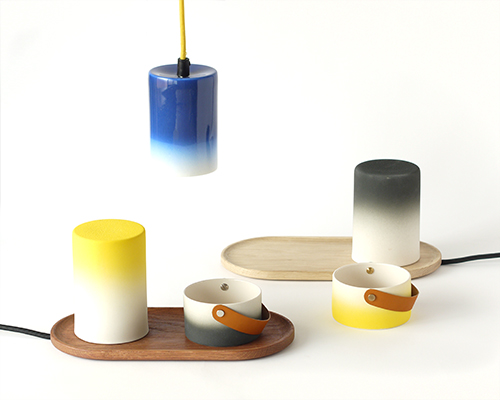 siten ceramic lamps by YOIN reveal gradients of glazed color