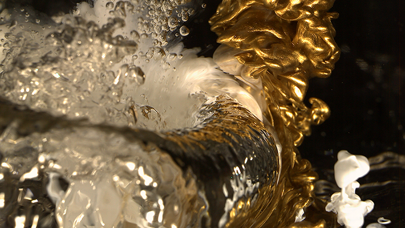 in invisible beauty, naoko tosa captures sound vibrations passing through colorful fluids