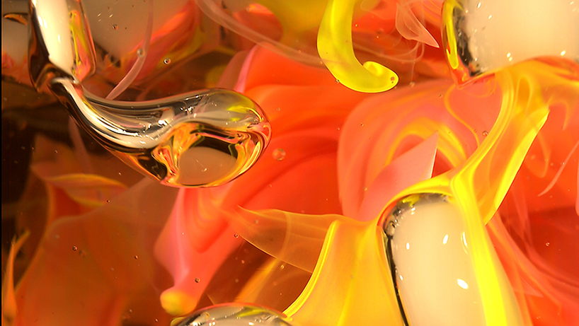 in invisible beauty, naoko tosa captures sound vibrations passing through colorful fluids