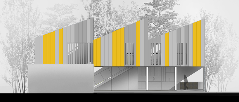 tactic-a angles striped huit house around L shape in mexico