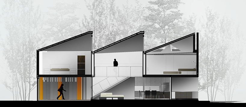 tactic-a angles striped huit house around L shape in mexico