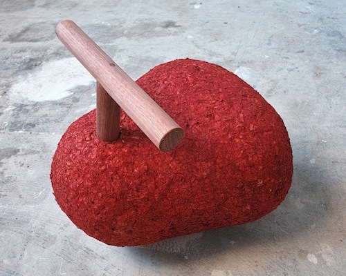 michael neville recycles cardboard into paper pulp rockers