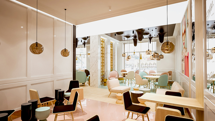 lesinska concept renders cafe wedel as a chocolate wonderland