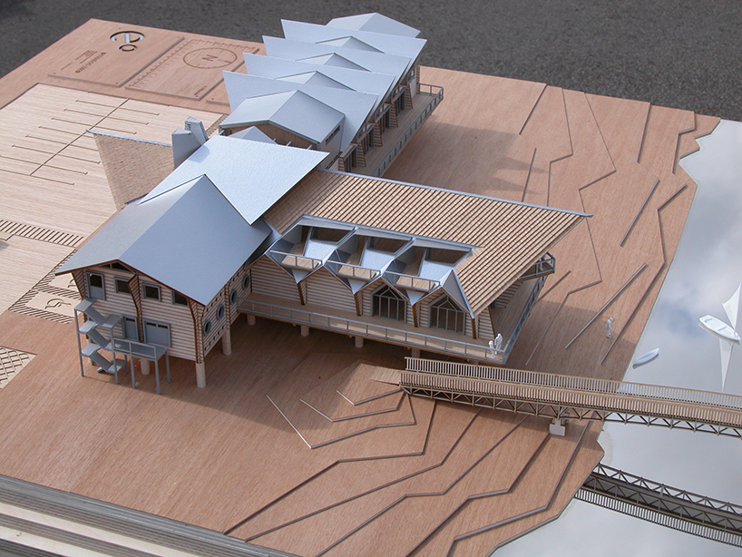 fram build mimics upturned viking boat in riverside clubhouse 