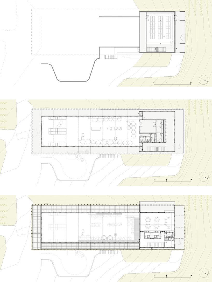 atelier rua wraps a winery pavilion in golden colored metal skin in portugal