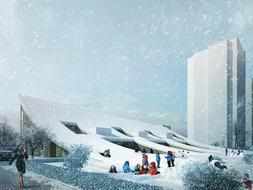 rastvorgroup slopes punctured roof on kindergarten hill