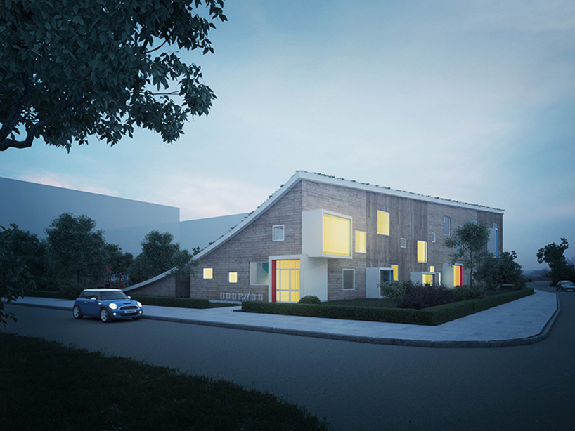 rastvorgroup slopes punctured roof on kindergarten hill
