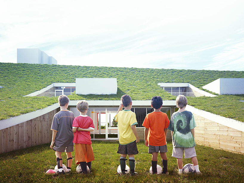 rastvorgroup slopes punctured roof on kindergarten hill