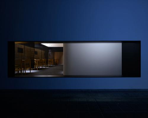 white volumes in jet black space form japanese gion by studio tands