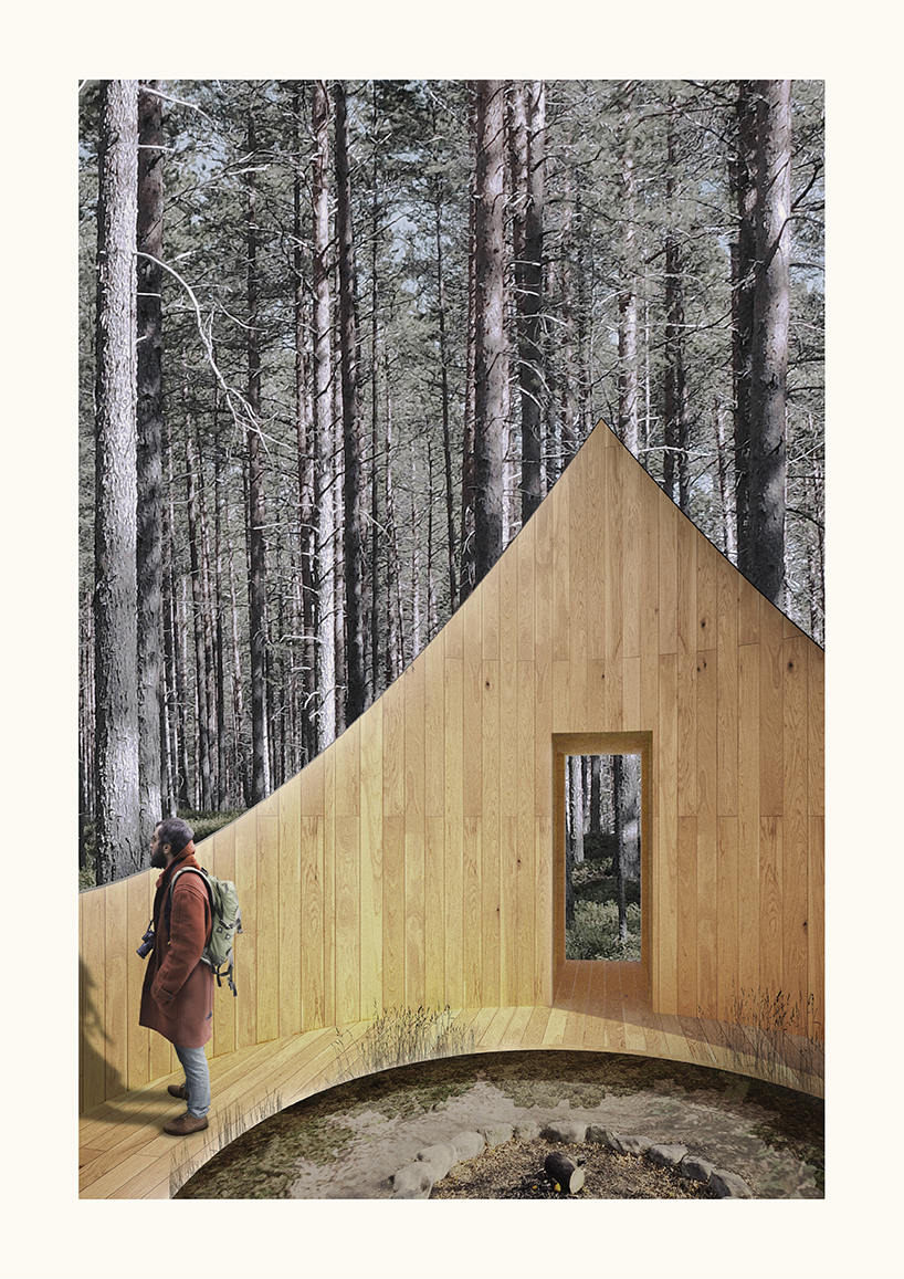 white arkitekter the beebreeders amber road trekking cabin competition latvia designboom