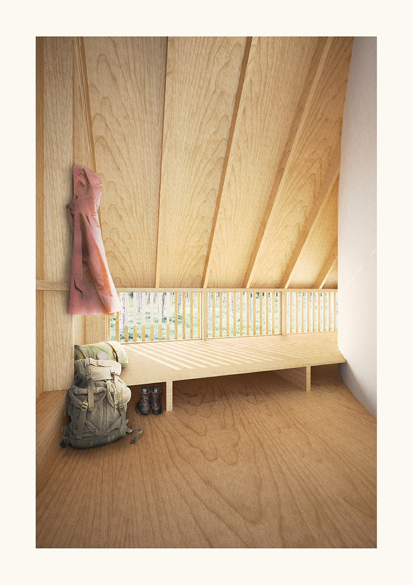 white arkitekter the beebreeders amber road trekking cabin competition latvia designboom