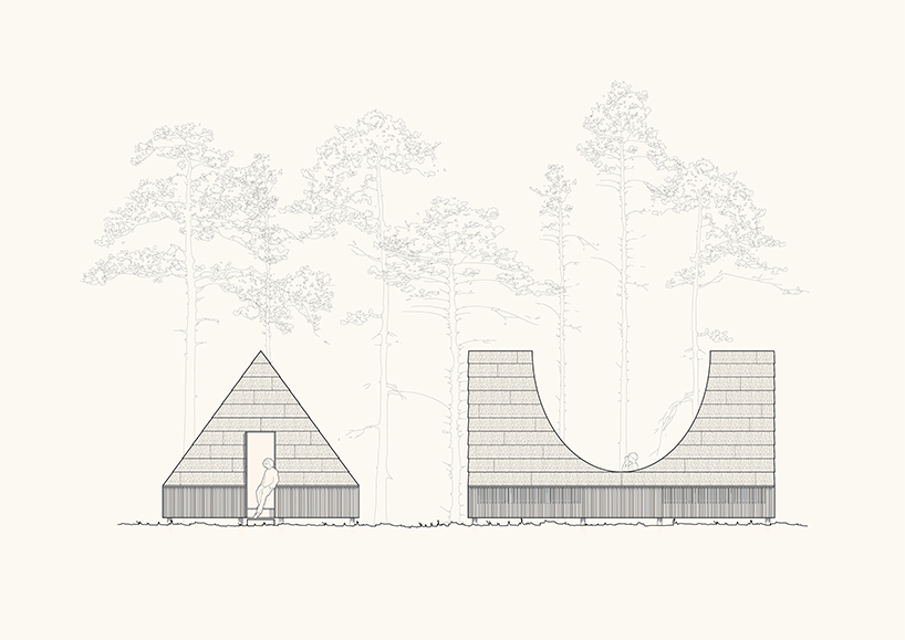 white arkitekter the beebreeders amber road trekking cabin competition latvia designboom