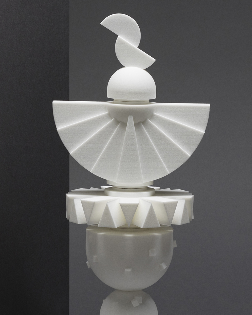 ying chang's uniquely-shaped lamp series stack up using fitted magnetic connectors