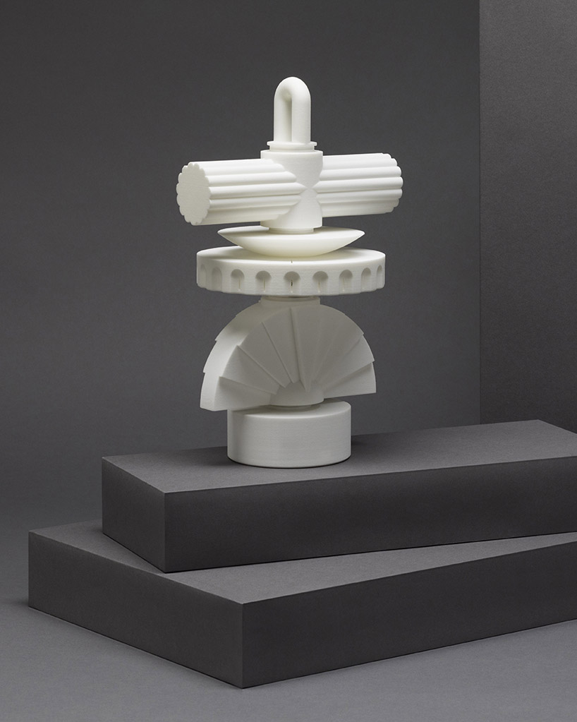 ying chang's uniquely-shaped lamp series stack up using fitted magnetic connectors