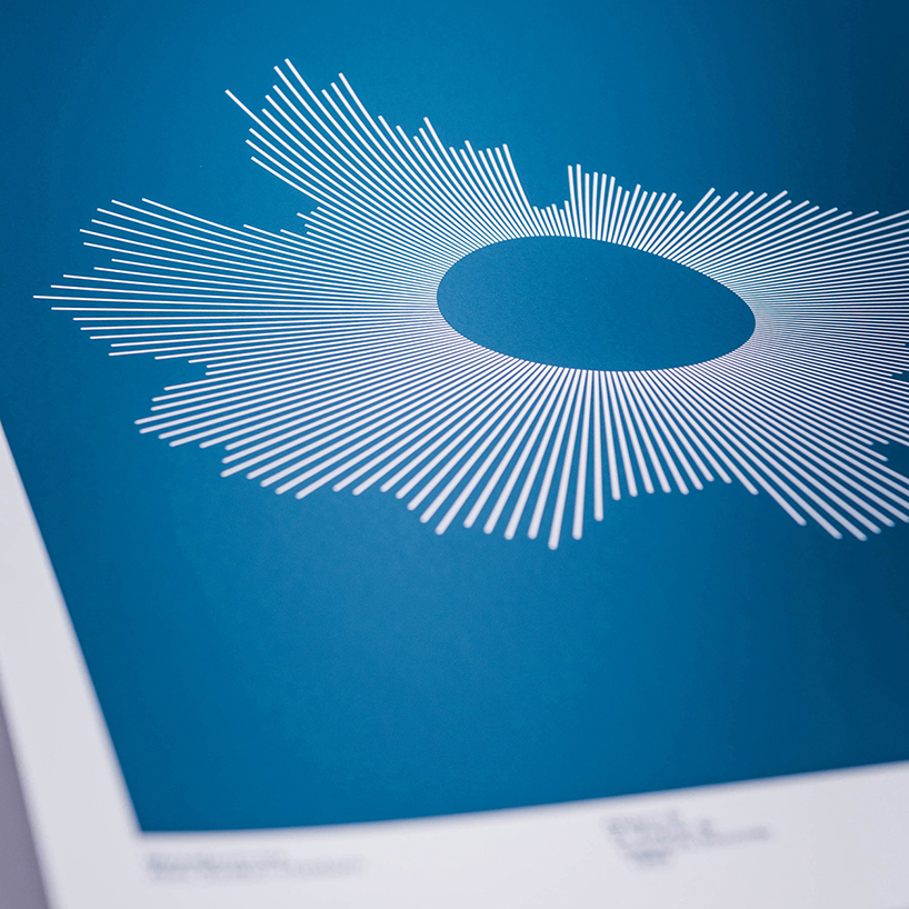 waveform visualizes your favourite song into a colored print of abstract shapes designboom