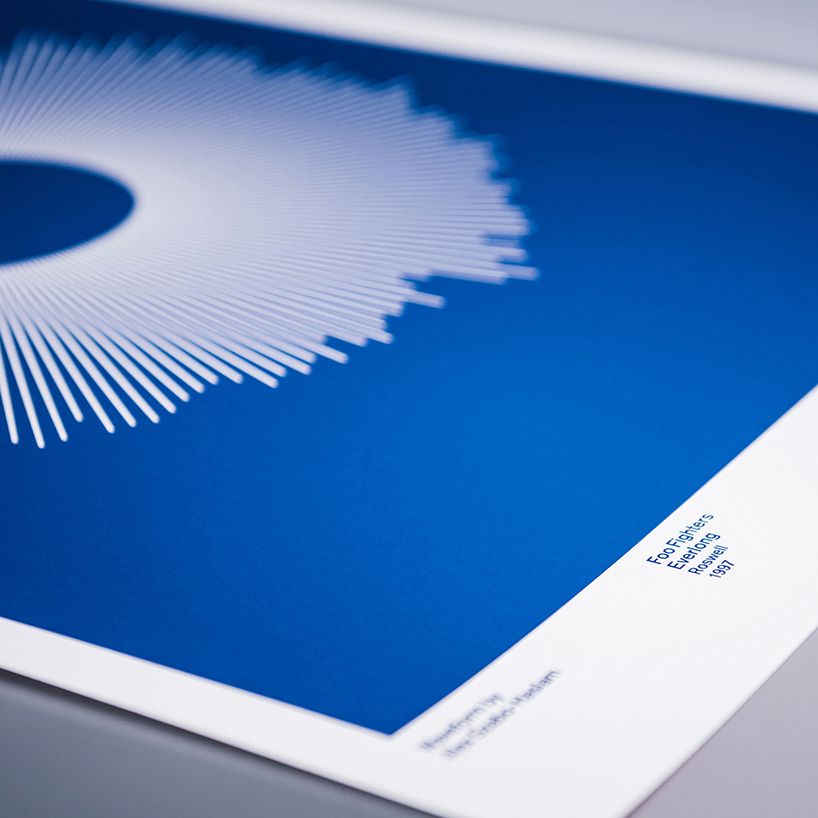 waveform visualizes your favourite song into a colored print of abstract shapes designboom