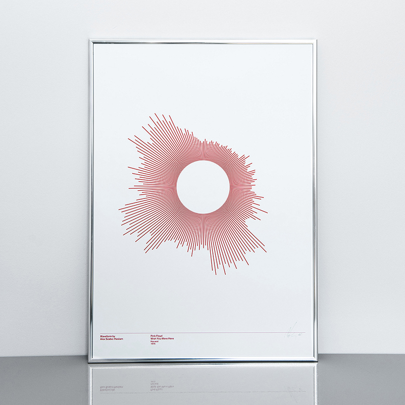 waveform visualizes your favourite song into a colored print of abstract shapes designboom