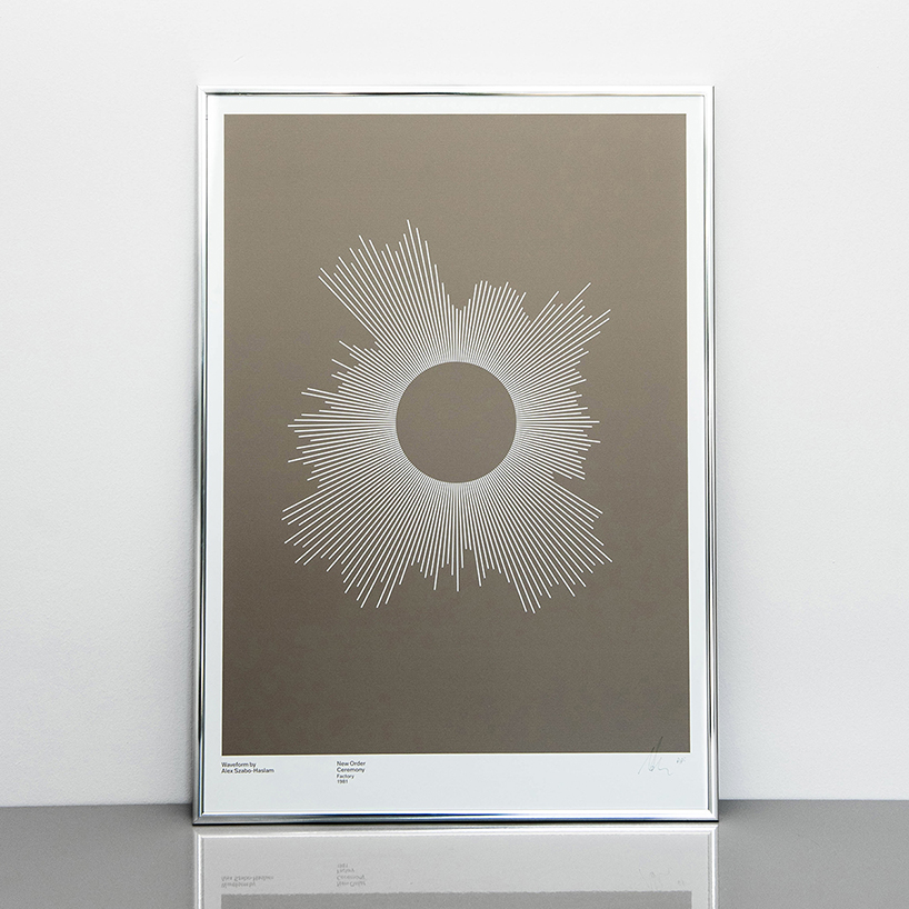 waveform visualizes your favourite song into a colored print of abstract shapes designboom