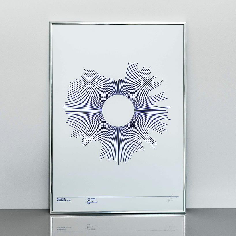 waveform visualizes your favourite song into a colored print of abstract shapes designboom