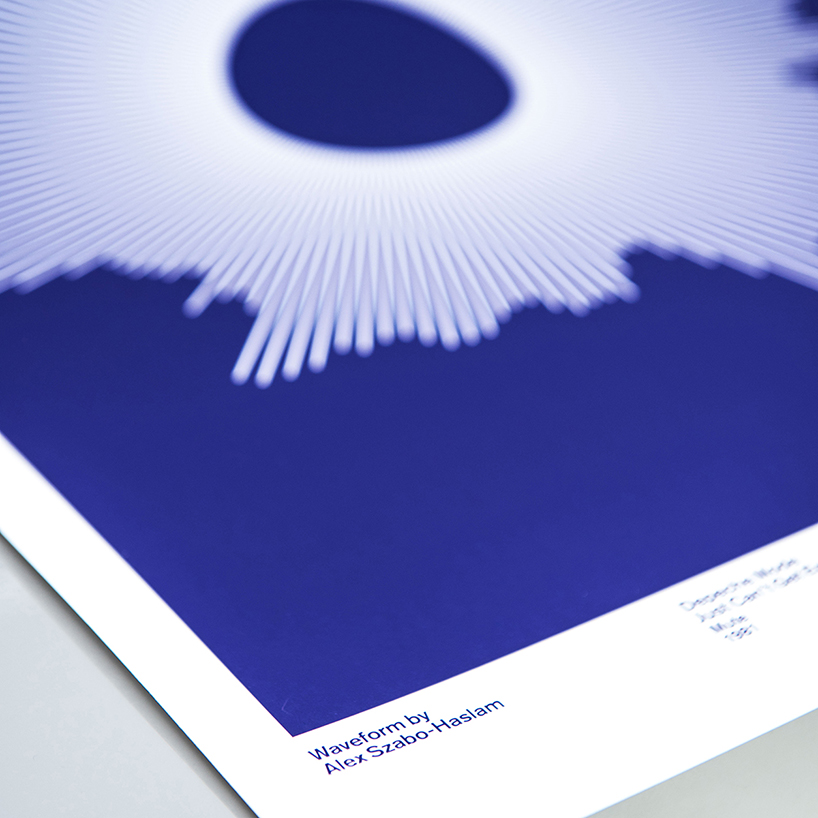 waveform visualizes your favourite song into a colored print of abstract shapes designboom