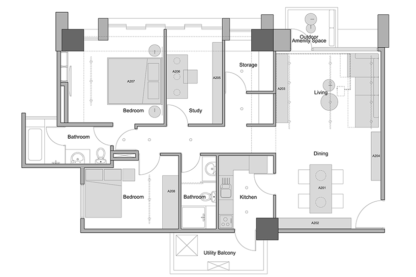 tai & architectural design celebrates pure space of taipei city apartment