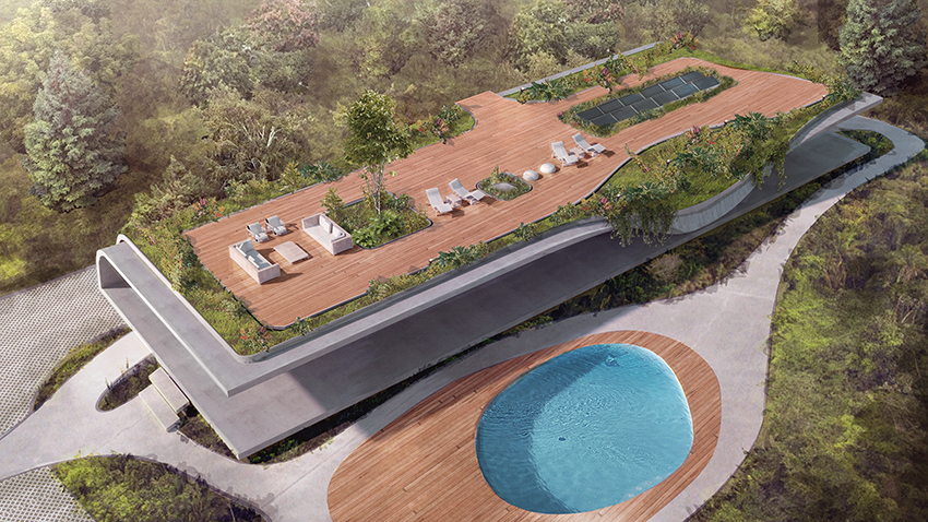 a green organic roof tops estudio felipe escudero's 'house folds' in ecuador designboom