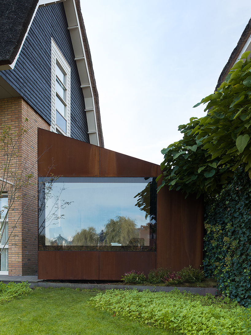 serge schoemaker builds a sculptural home studio of weathering steel in hoofddorp designboom