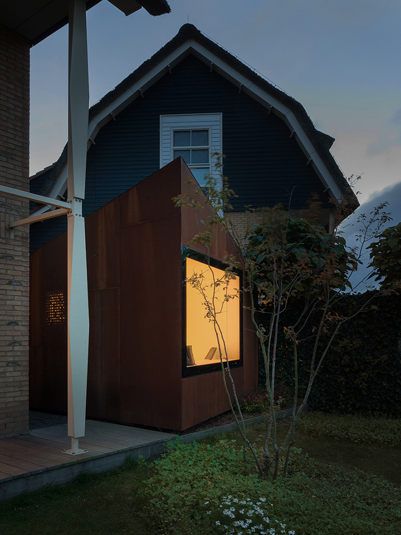 serge schoemaker builds a sculptural home studio of weathering steel in hoofddorp designboom