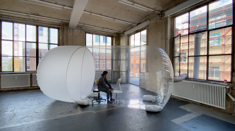 plastique fantastique creates a mobile bubble-like space to protect COVID-19 doctors