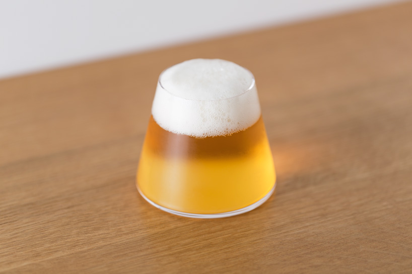 mt. fuji makes a frothy appearance in keita suzuki's fujiyama glass