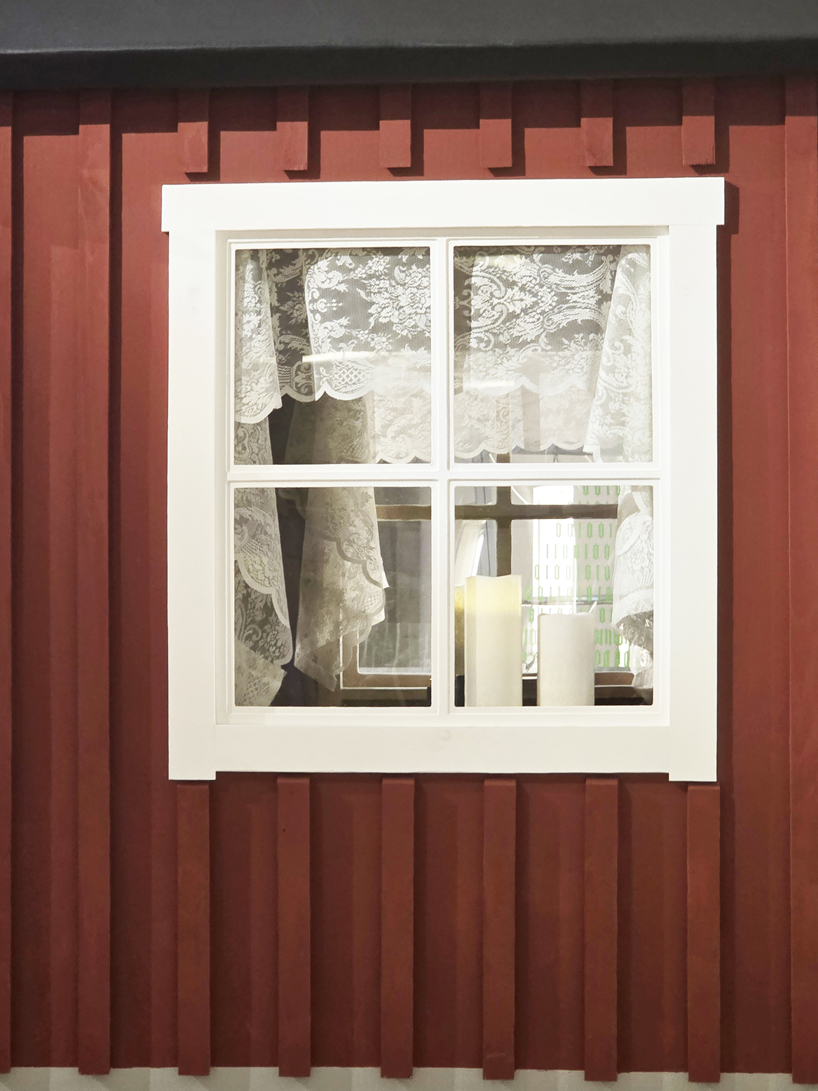 ulf mejergren builds mobile red cottage on scissor lift as a response to climate change