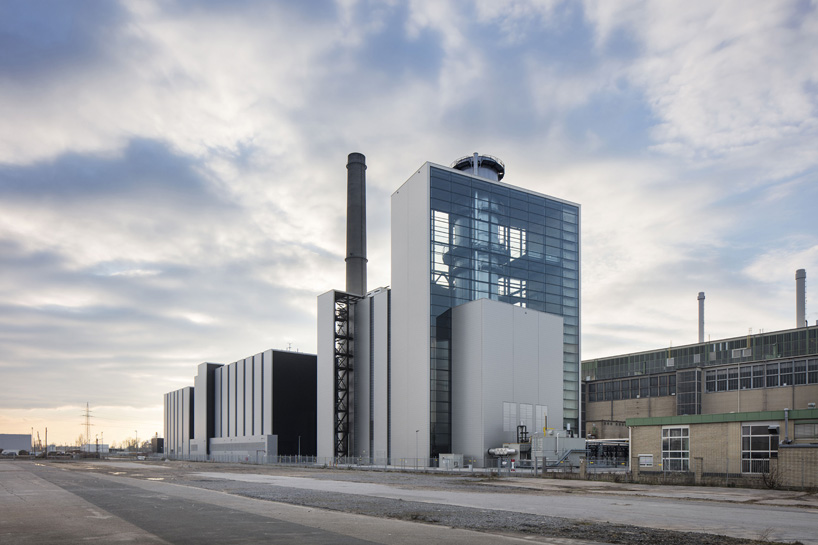 kadawittfeldarchitektur's lausward power plant in düsseldorf contains a structural facade