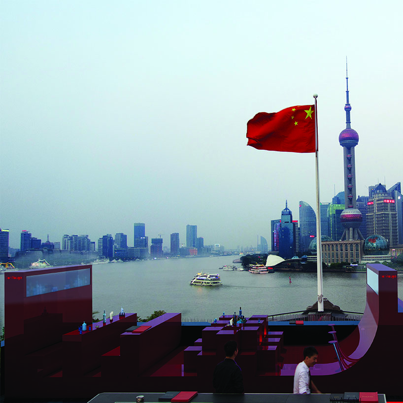 100architects furniture mimics shanghai's famous skyline