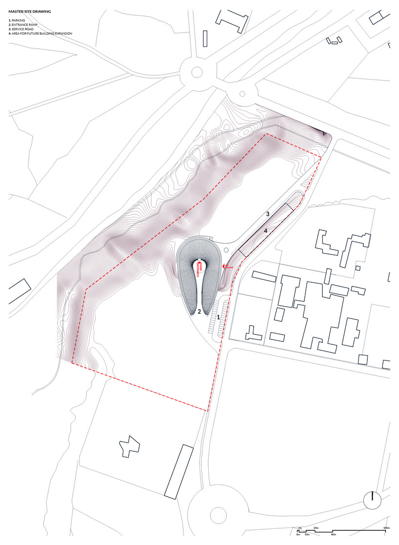 luca poian forms proposal for UNESCO bamiyan cultural center competition