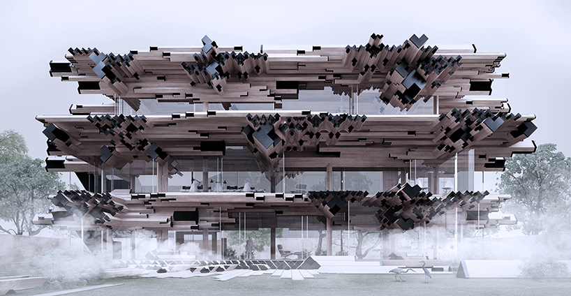 gilles retsin fuses augmented reality with timber construction at the royal academy london designboom