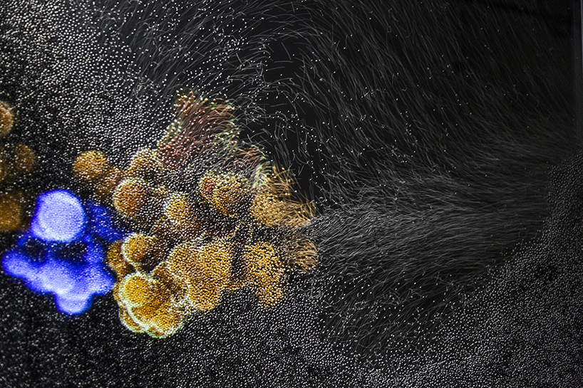 atom screen life in picoseconds exhibition le laboratoire designboom