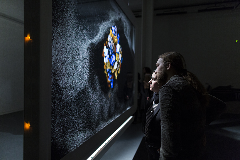 millimètre atom screen life in picoseconds exhibition le laboratoire designboom