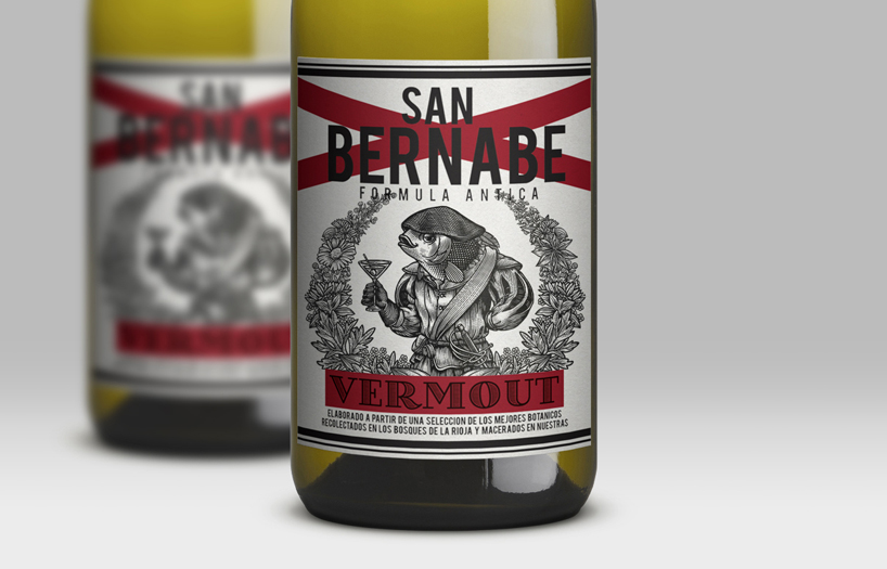 lesha limonov designs label graphic for san bernabé vermouth