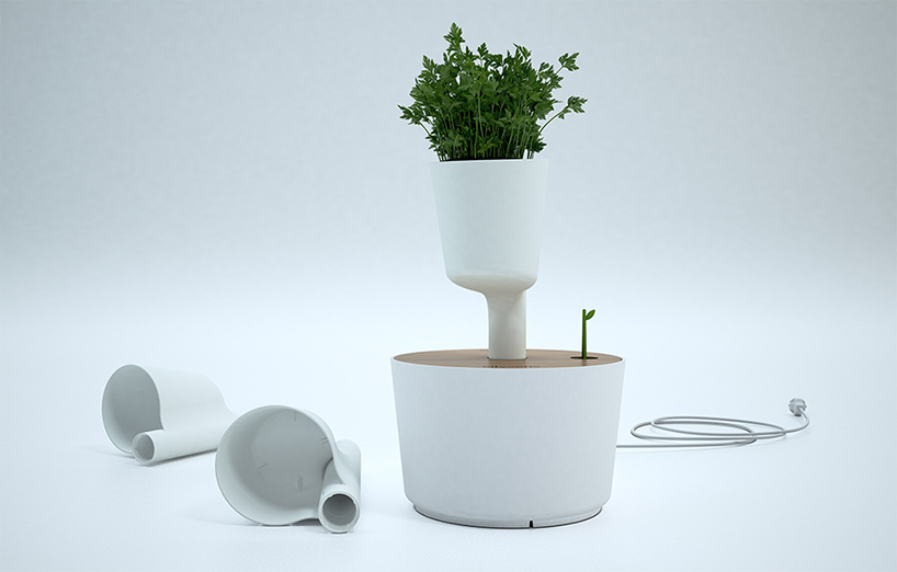 citysens by l&uacute;cid design agency is a hydroponic + self-watering vertical garden