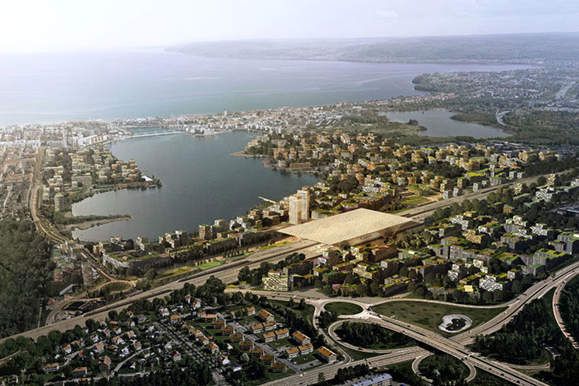 erik giudice architects proposes wooden canopy for jonkoping station in sweden - 1
