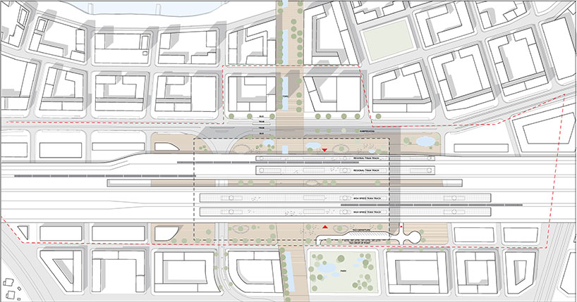 erik giudice architects proposes wooden canopy for jonkoping station in sweden